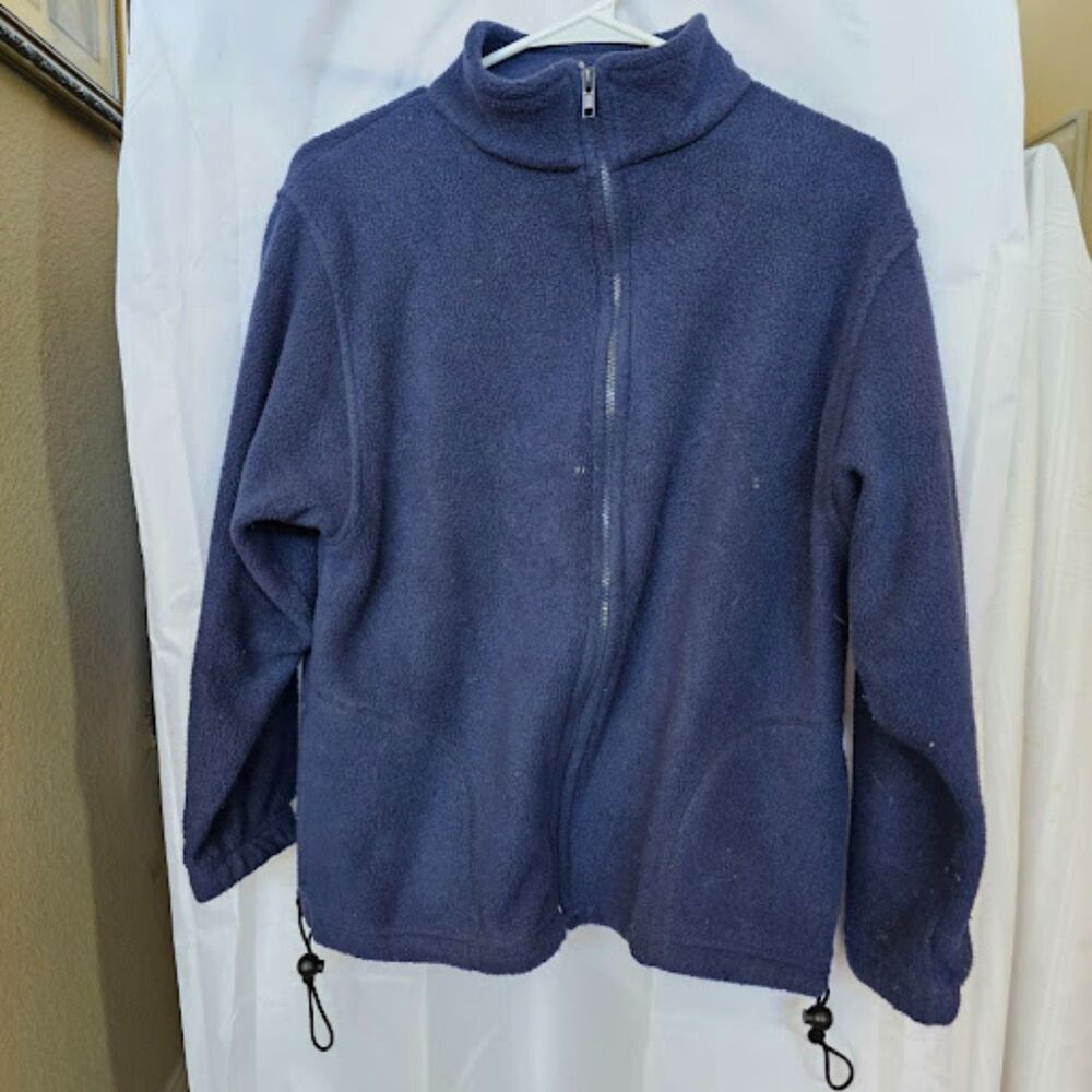 #0267 Shaver Lake For Kids Navy Blue Full Zip Fleece Jacket Medium